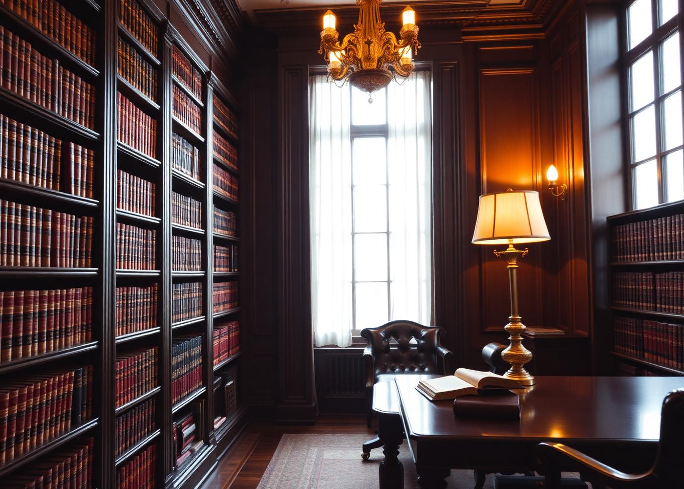 Klassieke bibliotheek van het kantoor